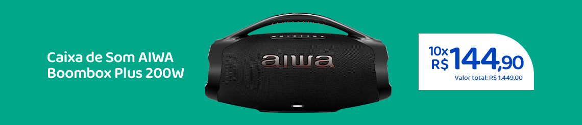 Ofertas da semana - Caixa de Som AIWA Boombox Plus 200W