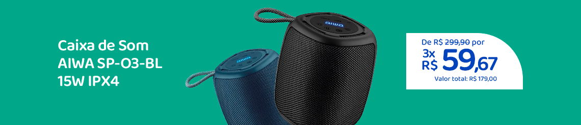 Ofertas da semana - Caixa de Som Bluetooth AIWA SP-O3-B