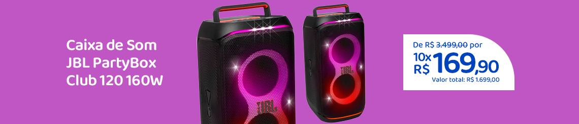 Ofertas da semana - Caixa de Som JBL PartyBox Club 120 160W