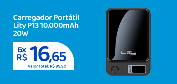 Ofertas da semana - Carregador Portátil Lity P13 10.000mAh 20W