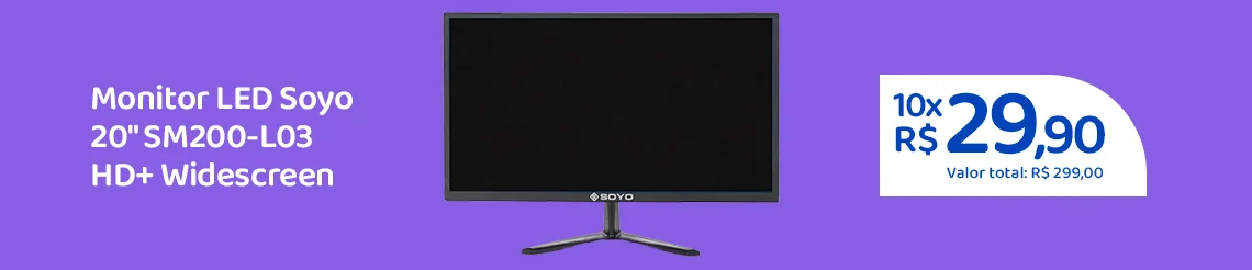 Ofertas das Mães - Monitor LED Soyo 20