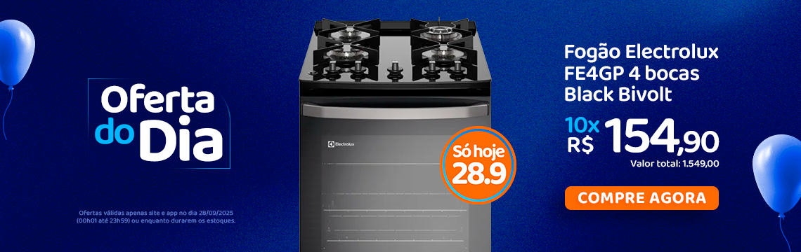 Oferta do Dia - 28/09 Fogão Electrolux FE4GP 4 bocas