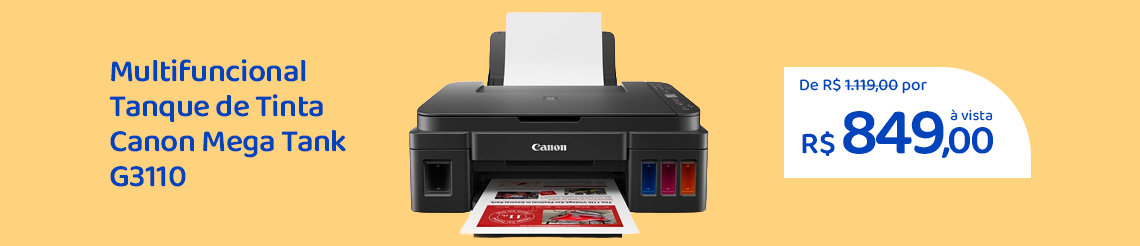 Ofertas da semana - Multifuncional Tanque de Tinta Canon