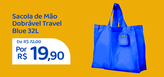 Ofertas da semana - Sacola de Mão Dobrável Travel Blue 32L