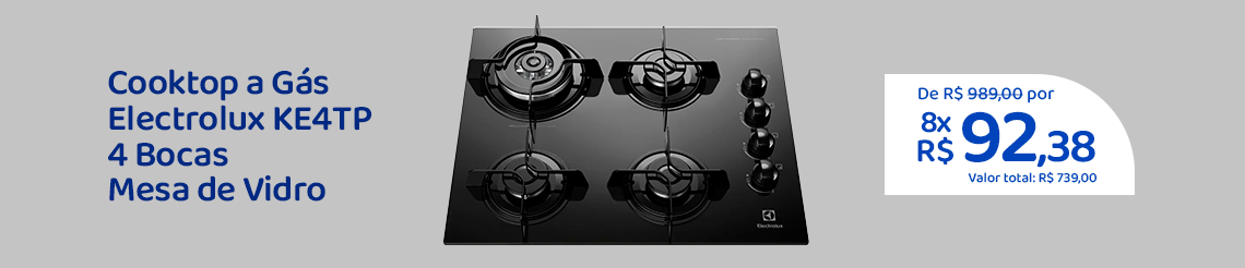 Ofertas da semana - Cooktop a Gás Electrolux