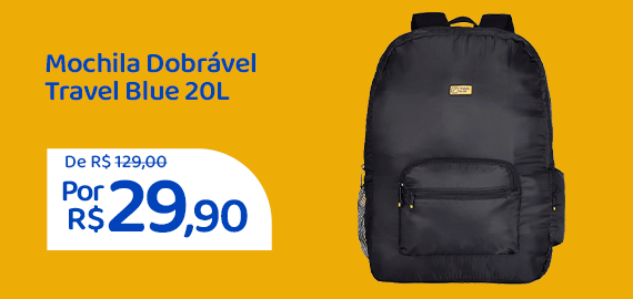 Ofertas da semana - Mochila Dobrável Travel Blue 20L
