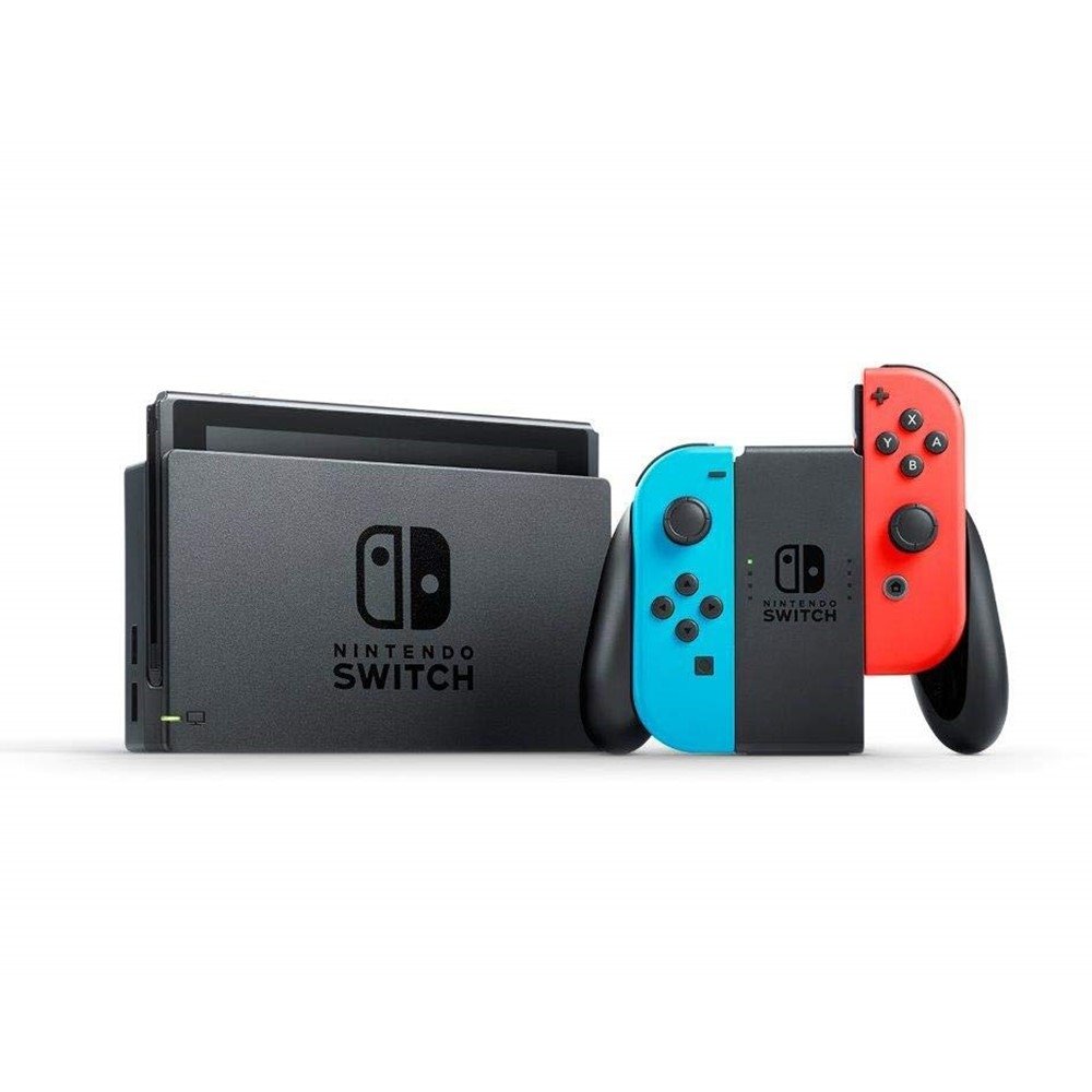 Novo Nintendo Switch Azul e Vermelho Neon + Jogo Mario Kart 8 Novo Nintendo  Switch Azul e Vermelho Neon + Jogo Mario Kart 8 Novo Nintendo Switch Azul e  Vermelho Neon +