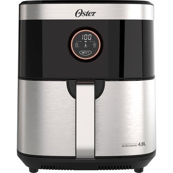 Fritadeira Elétrica Oster 4,8L Air Fryer Sem Óleo OFRT660 Preto 110V