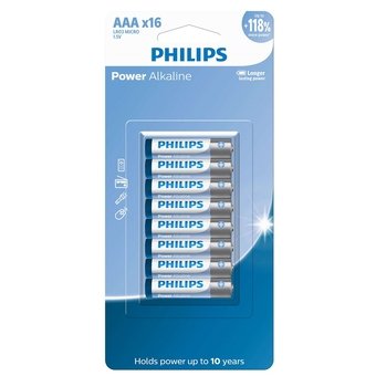 Pilha Alcalina Philips AAA Palito 16 Unidades