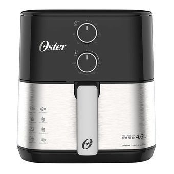 Fritadeira Elétrica Oster 4,6L Air Fryer Sem Óleo OFTR520 Preto 110V