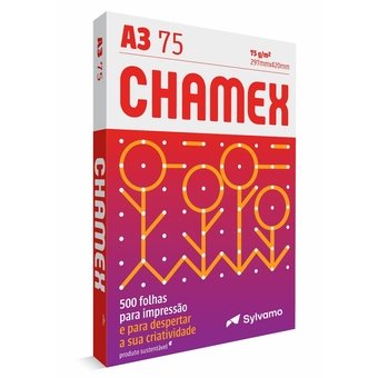 Papel Chamex A3 75g/m² 297mm x 420mm Multi Branco 500 Folhas