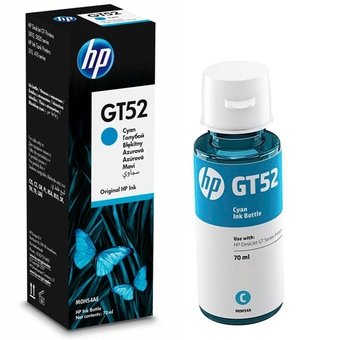 Garrafa de Tinta HP GT52 Ciano Original M0H54AL 8.000 Páginas para HP Deskjet 5822 HP Smart Tank 617 517 514