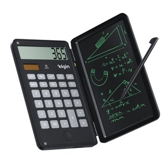Calculadora de Mesa Elgin 12 Dígitos com Quadro Para Anotação Preta