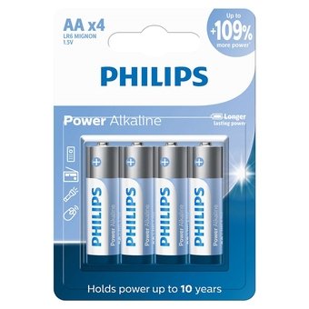 Pilha Alcalina Philips AA Pequena 4 Unidades