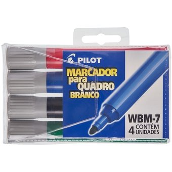 Marcador Para Quadro Branco Recarregável WBM-7 Pilot Com 4 Cores