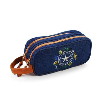 Imagem do produto Estojo Escolar Seanite Jeans com 2 Divi...