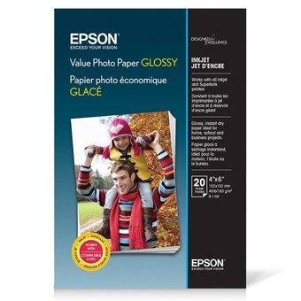 Papel Fotográfico Epson para Jato de Tinta 10x15cm 20 Folhas Glossy 183g/m² S400032