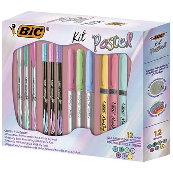 Imagem do produto Kit Marcadores Bic Intensity Pastel com...