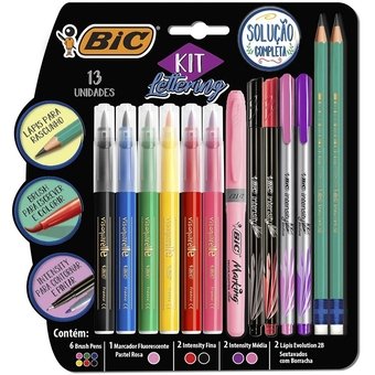 Kit Lettering BIC com 6 Canetas Brush P...