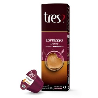 Cápsula Tres Corações Espresso Atento com 10 Unidades