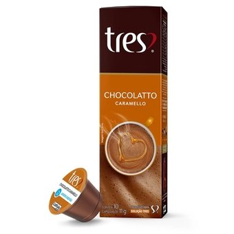 Cápsula Tres Corações Chocolatto Caramelo com 10 Unidades