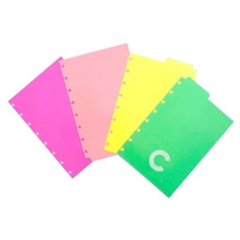 Divisória Pastel Para Caderno Inteligente Médio com 4 Unidades