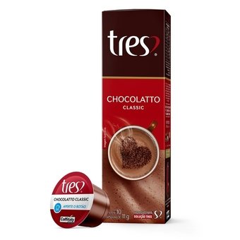 Cápsula Tres Corações Chocolate Quente com 10 Unidades