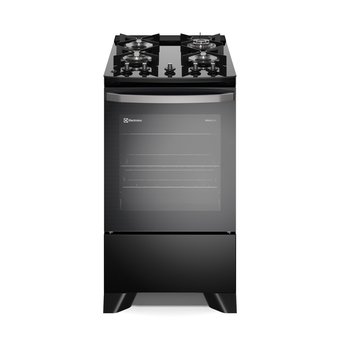 Fogão Electrolux FE4GP 4 bocas Efficient com Mesa de Vidro PerfectCook e VaporBake Preto