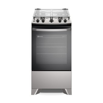 Fogão Electrolux FE4IS 4 bocas Efficient com Mesa Inox PerfectCook e VaporBake Prata