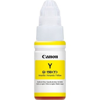 Garrafa de Tinta Canon GI-190Y Amarela 7.000 Páginas para G1100 G1110 G2100 G2110 G3100 G3102 G3110 G3111 G4100 G4110