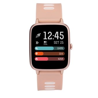 Smartwatch Mormaii Life Pulseira de Silicone Bluetooth com Monitoramento Cardíaco e GPS Rosa e Branco