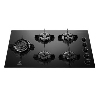 Cooktop a Gás Electrolux KE5TD 5 Bocas Mesa de Vidro com Queimador Tripla Chama Lateral Preto