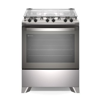 Fogão Electrolux FE5IC 5 bocas Efficient com Mesa Inox PerfectCook e VaporBake Prata