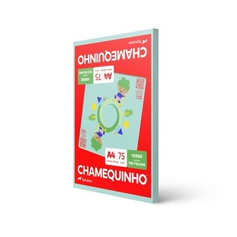 Papel Chamequinho A4 75g/m² 210mm x 297mm Verde 100 Folhas