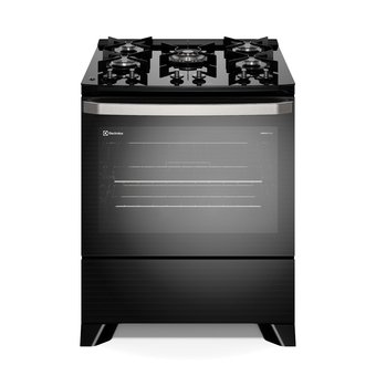 Fogão Electrolux FE5GP 5 bocas Experience com Mesa de Vidro PerfectCook e VaporBake Preto