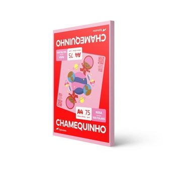 Papel Chamequinho A4 75g/m² 210mm x 297mm Rosa 100 Folhas