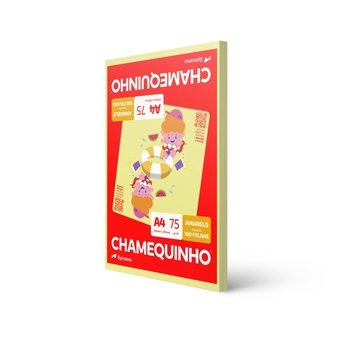 Papel Chamequinho A4 75g/m² 210mm x 297mm Amarelo 100 Folhas