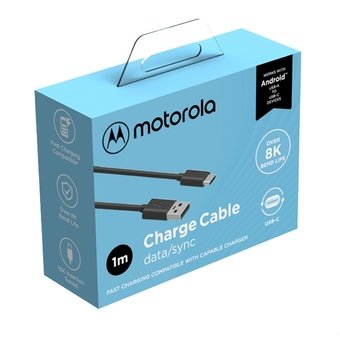 Cabo Motorola 1m USB-C Conexão Alta Velocidade Preto