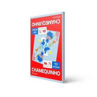Papel Chamequinho A4 75g/m² 210mm x 297mm Azul 100 Folhas