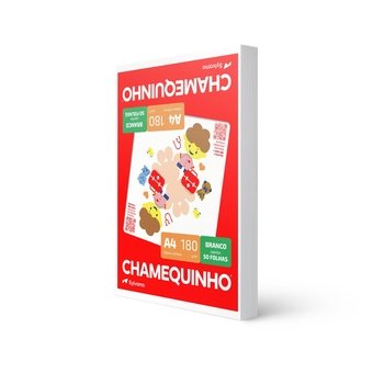 Papel Chamequinho A4 180g/m² 210mm x 297mm Branco 50 Folhas