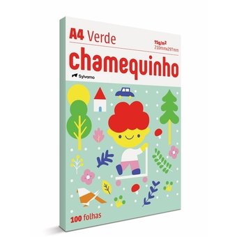 Papel Chamequinho A4 75g/m² 210mm x 297mm Verde 100 Folhas