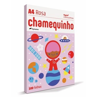 Papel Chamequinho A4 75g/m² 210mm x 297mm Rosa 100 Folhas