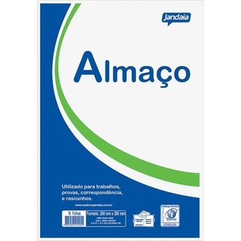 Papel Almaço Jandaia com Pauta e Margem 56g/m² 16 Folhas
